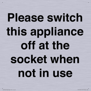 Please switch this appliance off at the socket when not in use